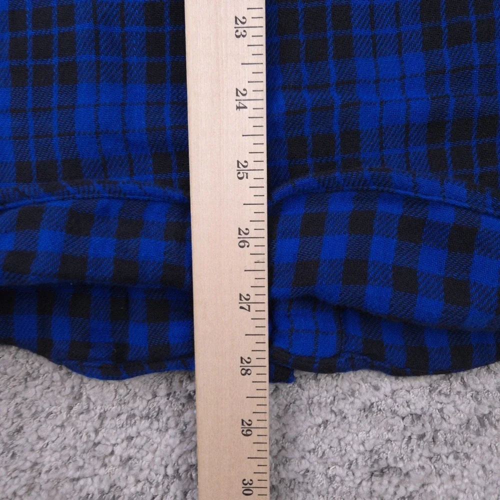 Polo Ralph Lauren Shirt Mens Small Flannel Long Sleeve Button Plaid Check Blue